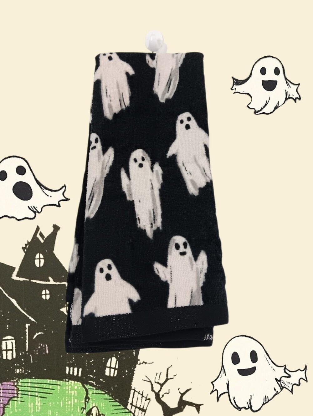 ALL Over Ghosts Halloween Hand Towels